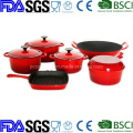 6PCS Enamel Cast Iron Cookware Set for Kitchen